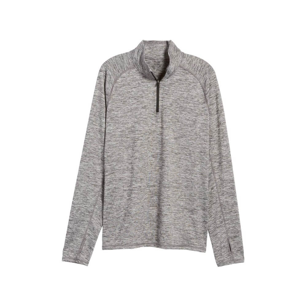 heather gray zipper up pullover