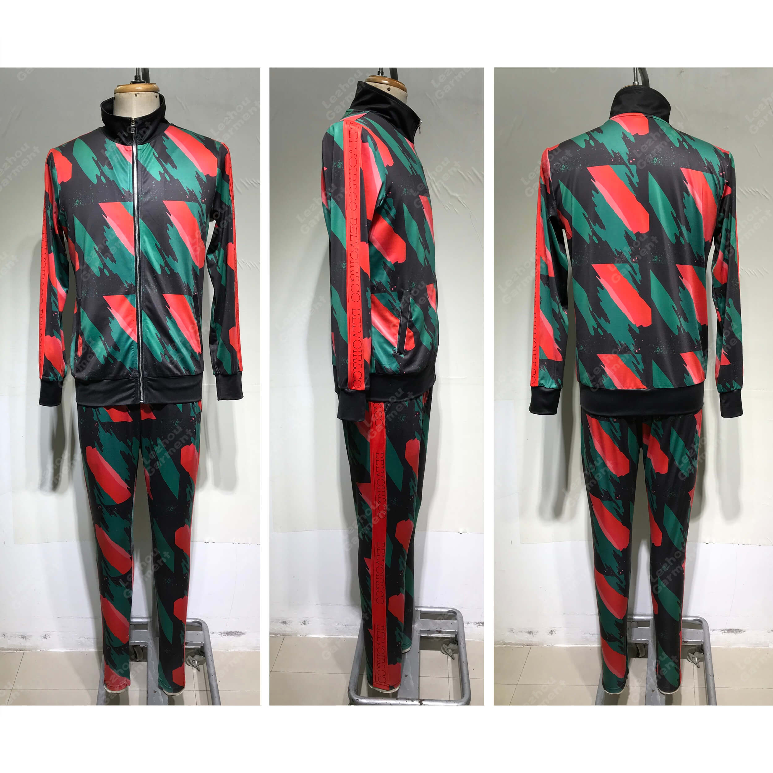 Custom Case of Tracksuit Fitness Set 丨 Lezhou Garment
