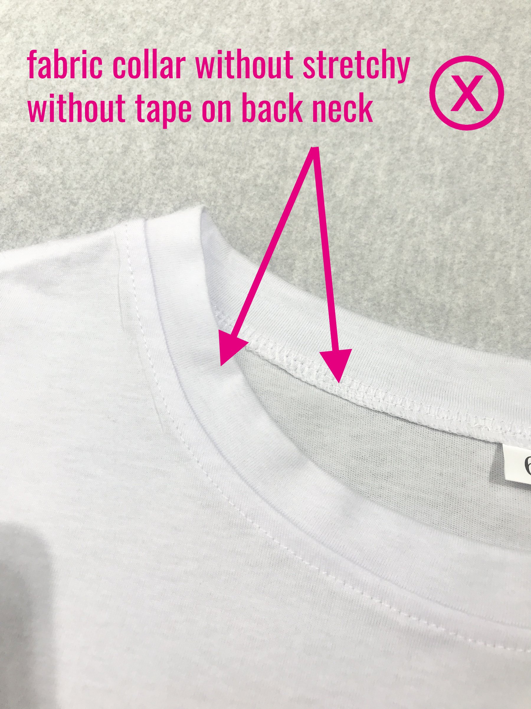 collar- no elastic， no back tape