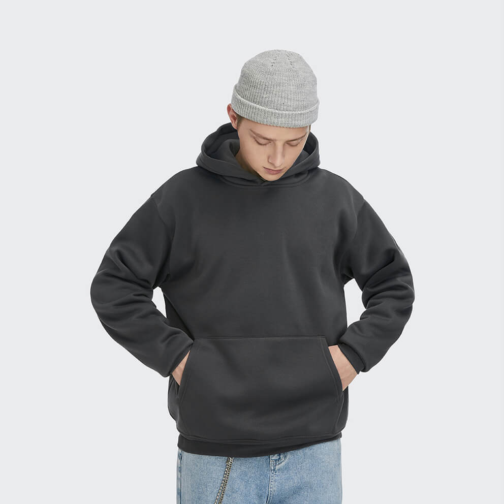 plain blank thick fleece pullover hoodie