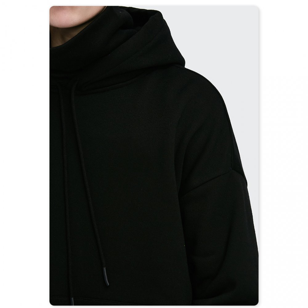 custom man loose fit hoodie with high collar