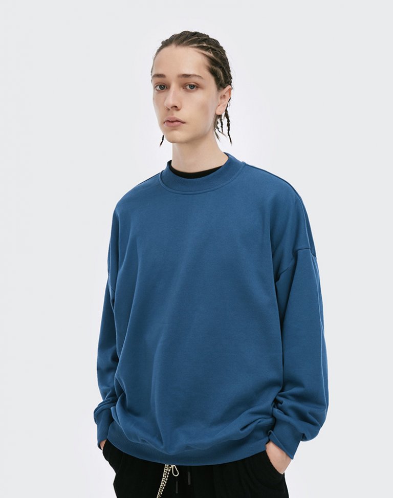crew neck boxy vintage sweatshirt wholesale 丨 Lezhou Garment