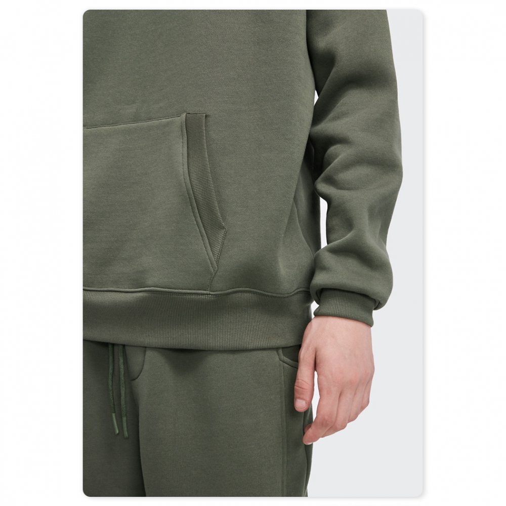 mens high collar fleece cotton sweatshirt with your design