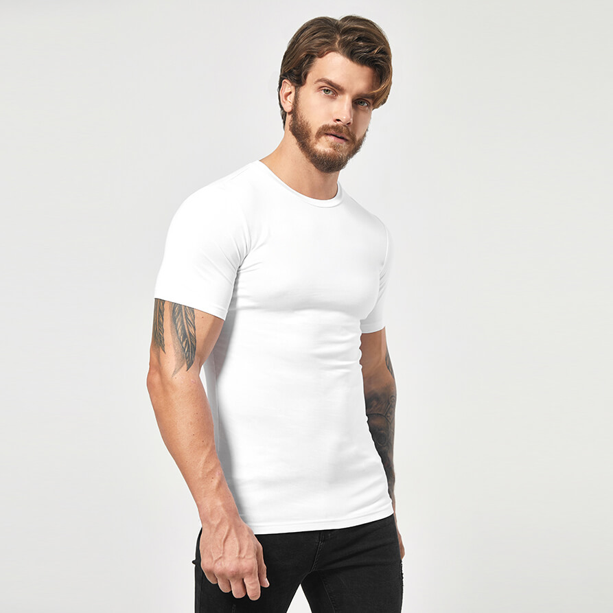 mens muscle fit workout t shirt wholesale 丨 Lezhou Garment