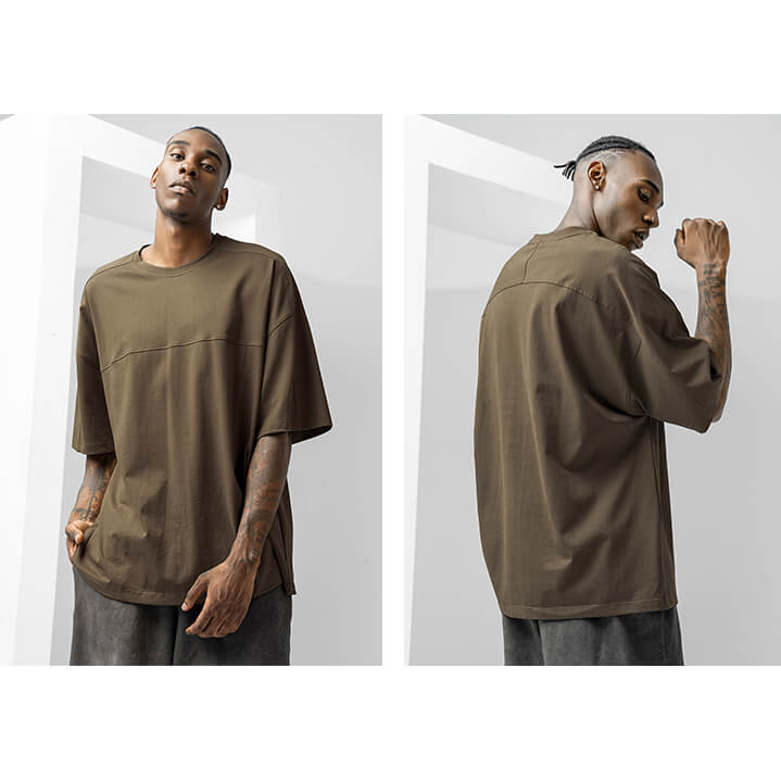 100% cotton drop shoulder t shirt for man 丨 Lezhou Garment