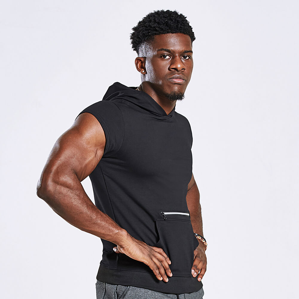 workout cap sleeve gym hoodie