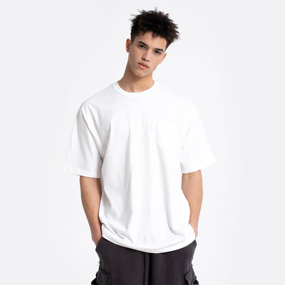 mens heavyweight cotton t-shirt with custom logo 丨 Lezhou Garment