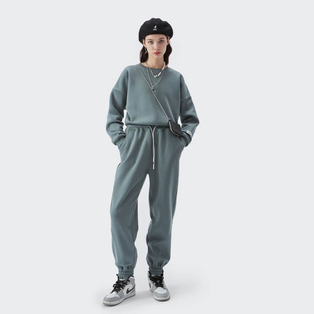 womens cotton sport sweatsuit wholesale 丨 Lezhou Garment