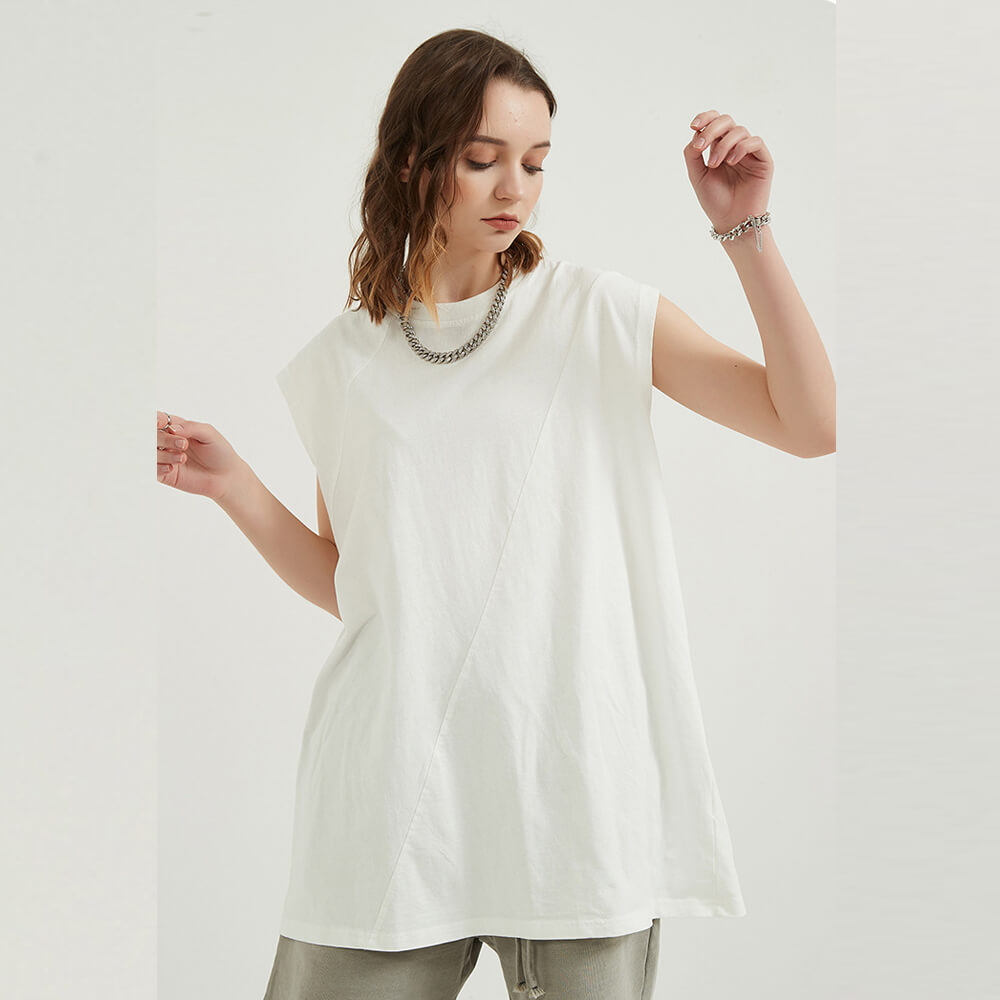 woman plain white cotton tank top manufacture 丨 Lezhou Garment