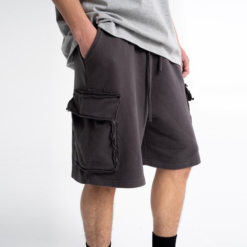 s9152 mens loose fit knee length shorts with cargo pockets wholesale (1)