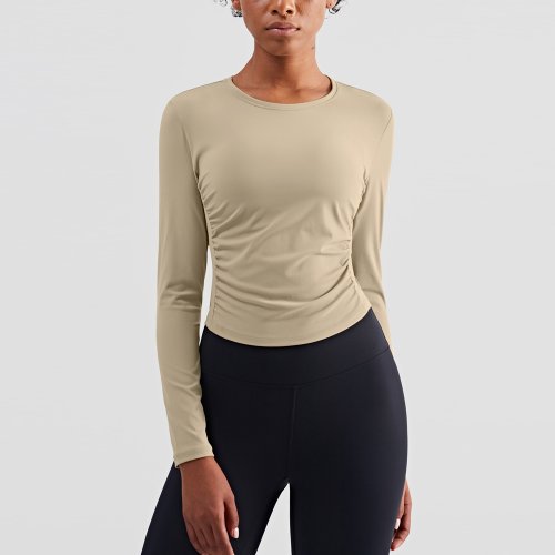 t1045 oem woman tight fit athletic long sleeve t shirt (1)