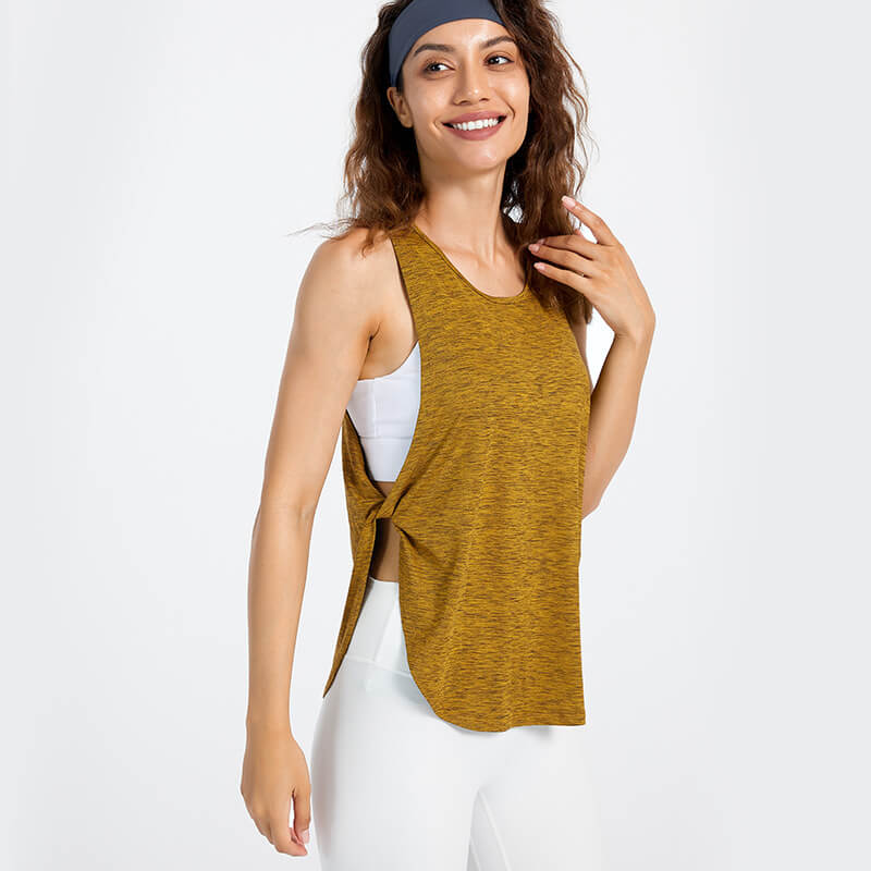 v1041 womens quick dry tank top with side twist knot (1)