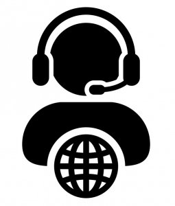 male customer service icon vector person profiel symbol with hea