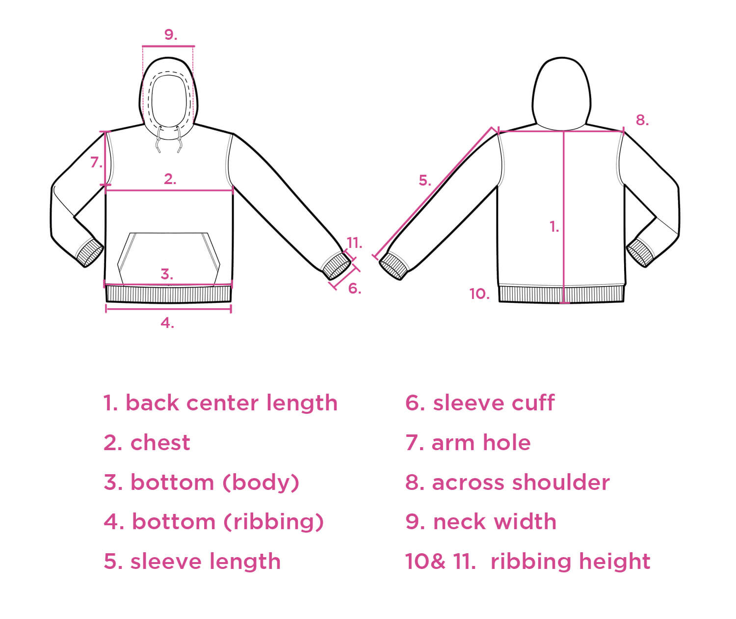 how do measure hoodie size