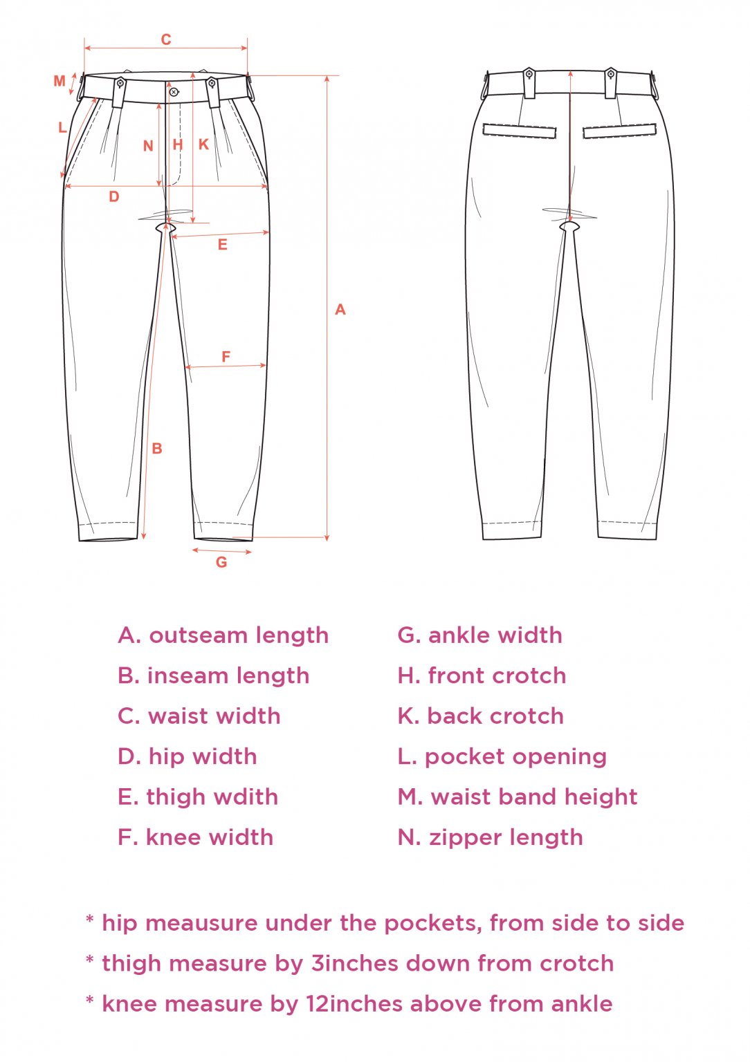 how to measure pants size