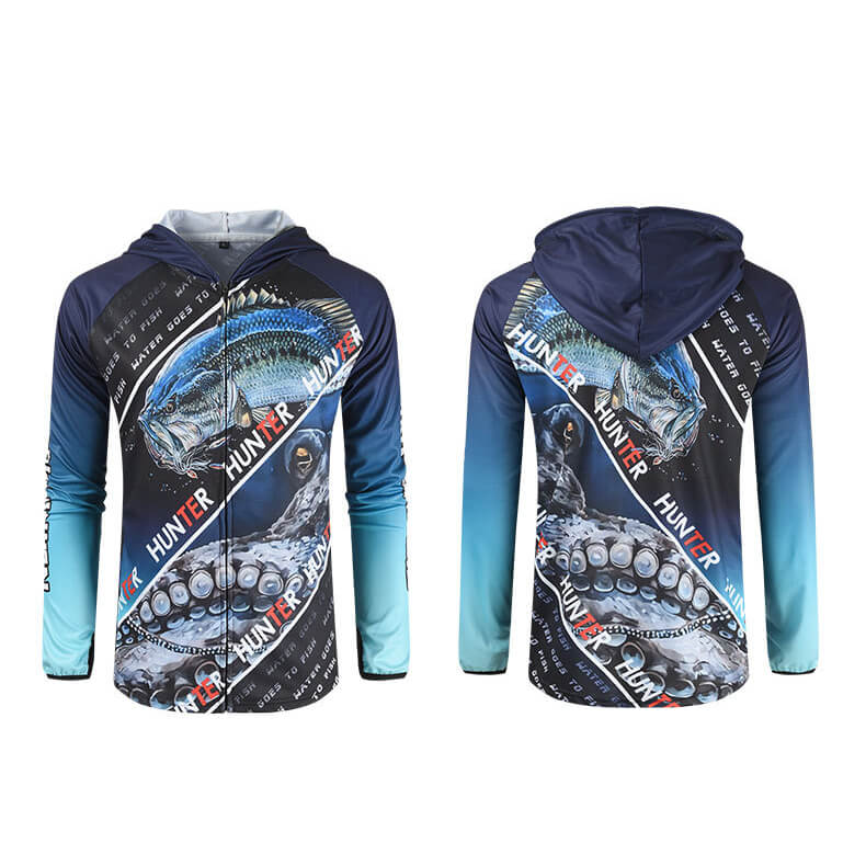 UPF50+ full sublimation printing fishing hoodie for man 丨 Lezhou Garment