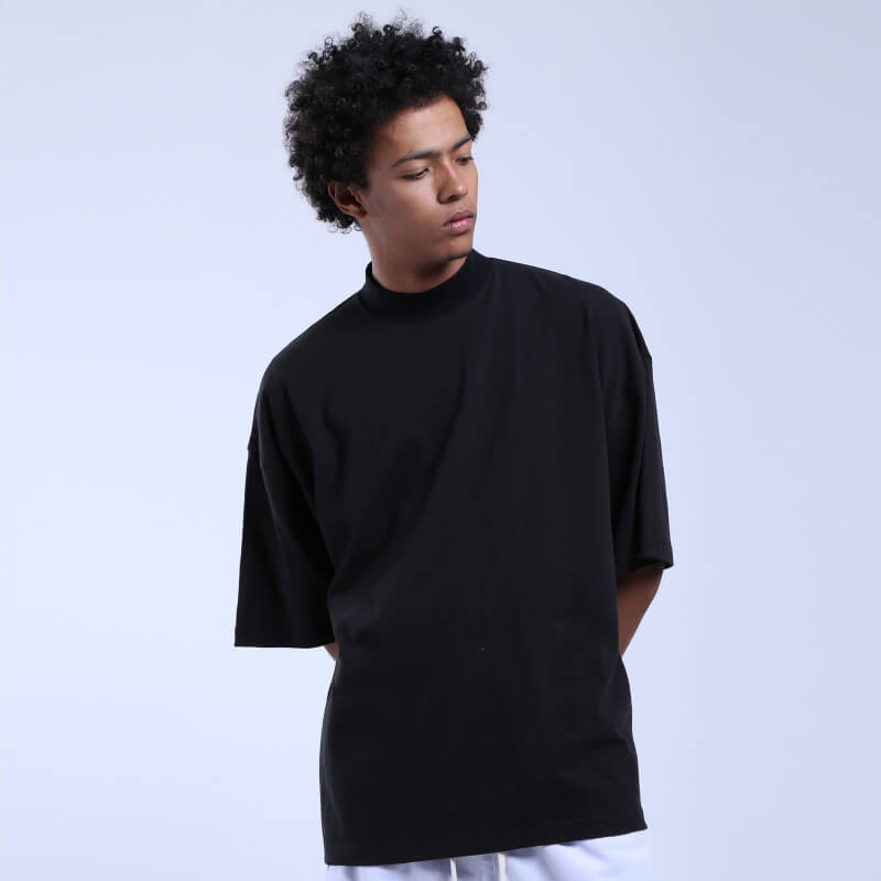 High crewneck drop shoulder oversized t shirt 丨 Lezhou Garment