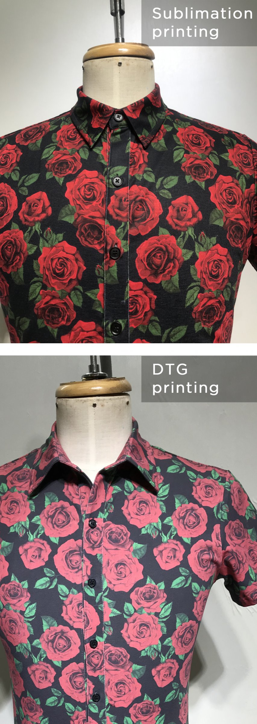 Sublimation printing VS DTG printing
