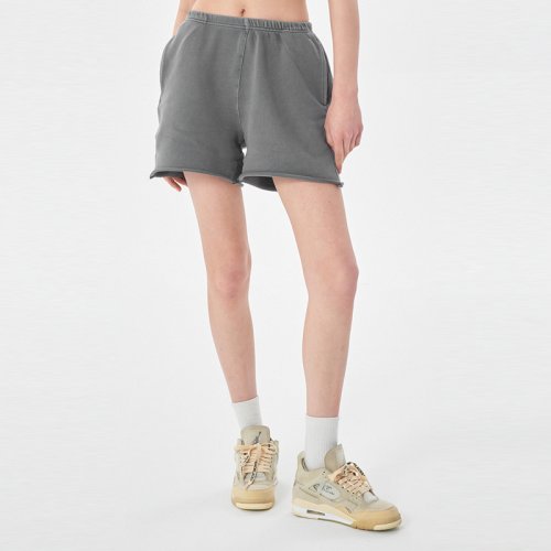k011 womens cotton french terry raw edge sweat shorts (9)
