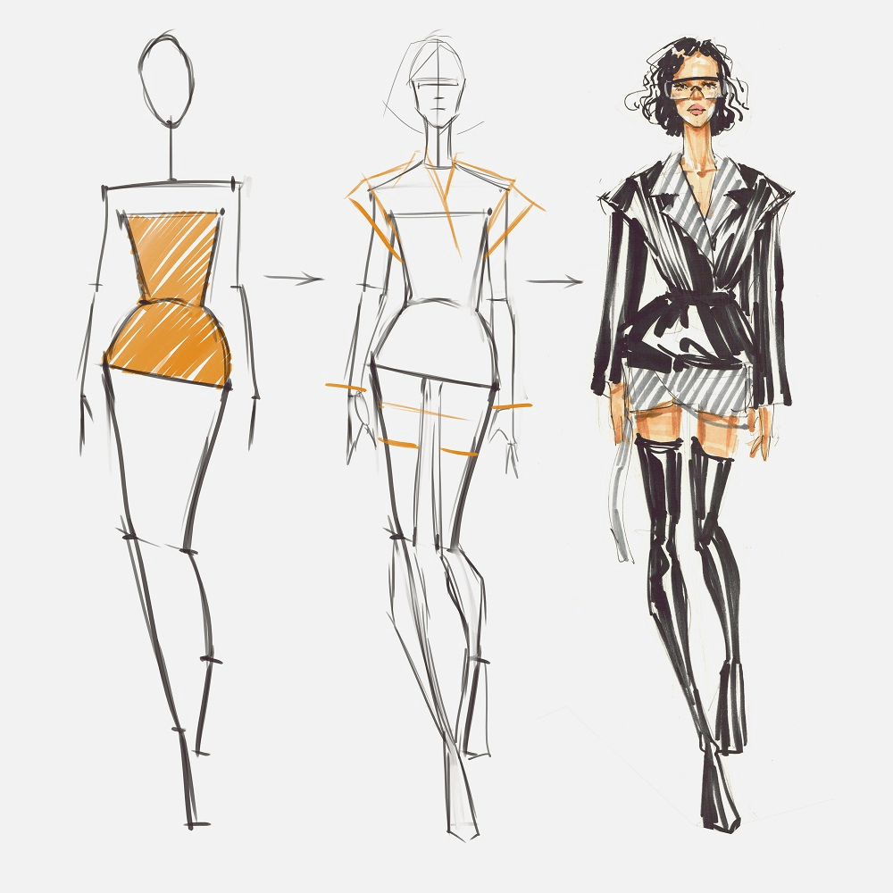 illustrate your original design for clothes and accessories.