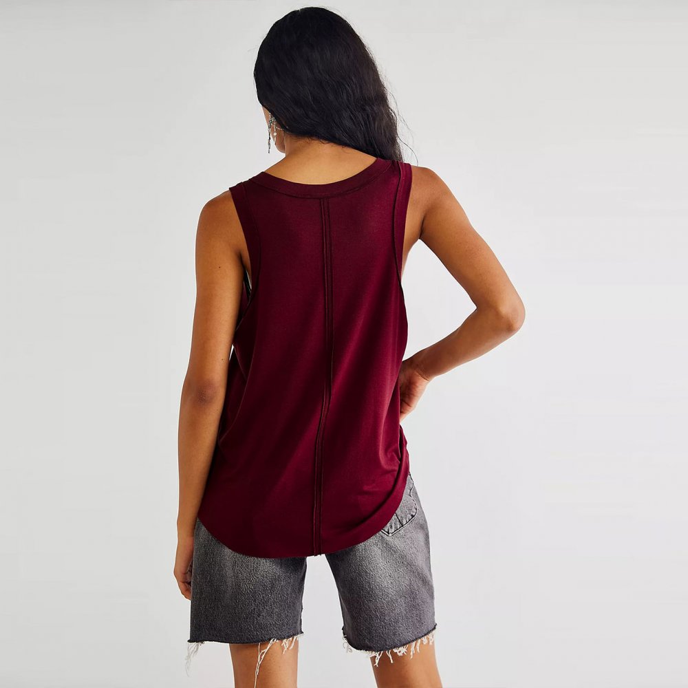 customized v neck loose fit cotton tank top