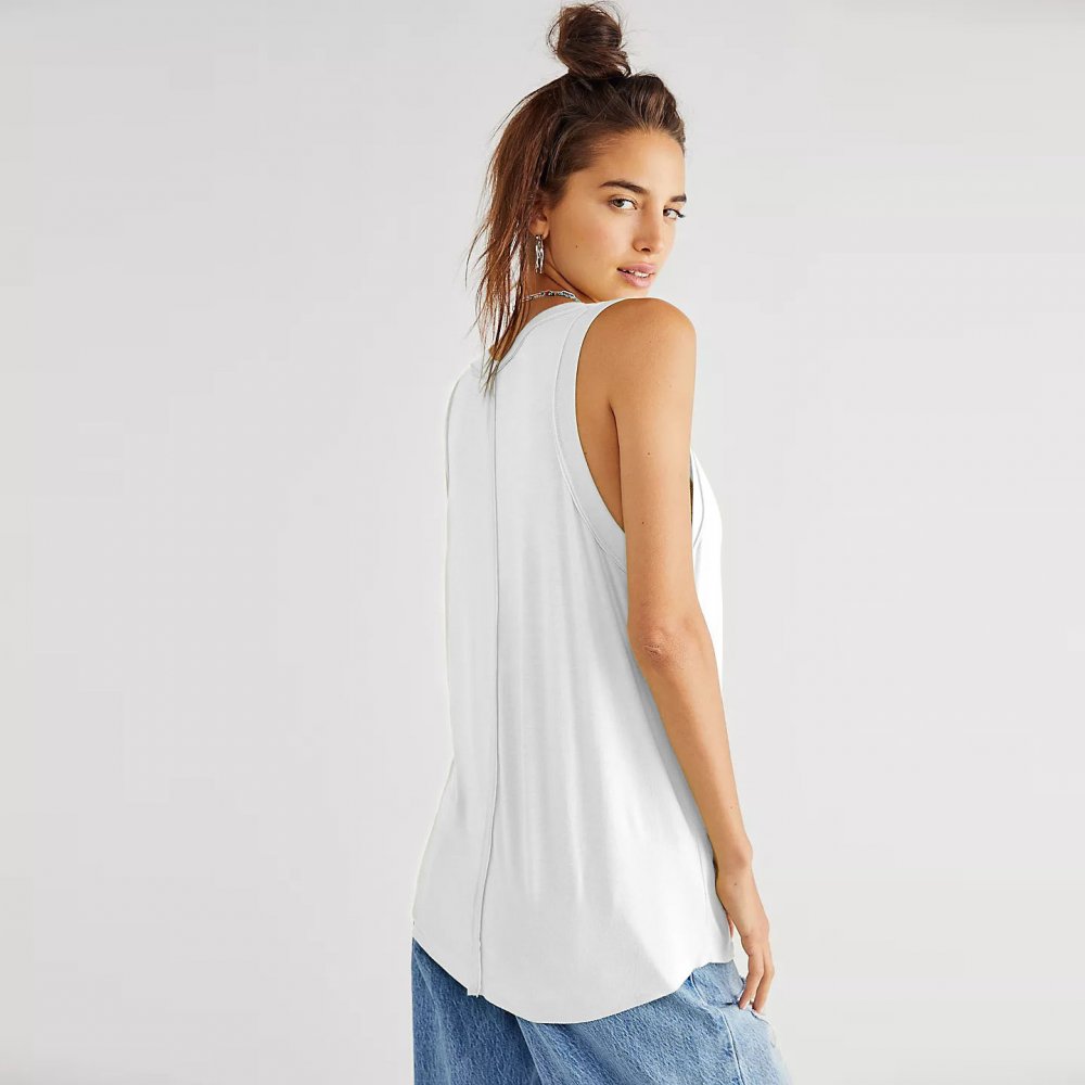 customized v neck loose fit cotton tank top