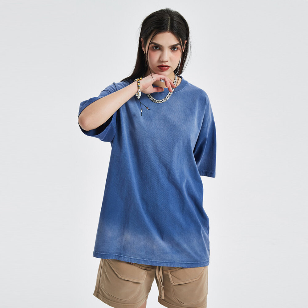 custom unisex inkjet dyed cotton t shirt