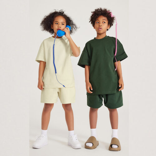 kid's oversized t shirt with shorts set leisure wear