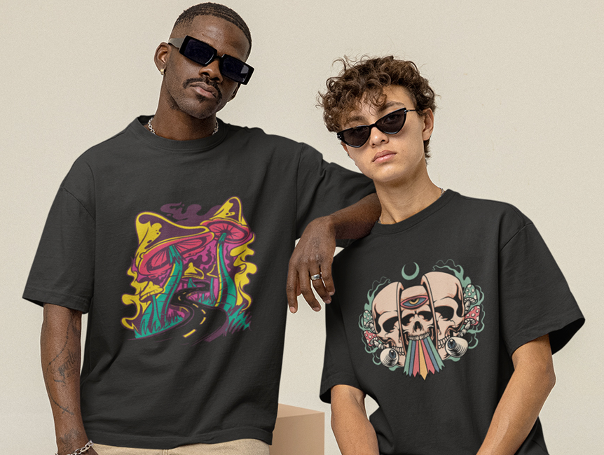 psychedelic art and vibrant colors t shirt