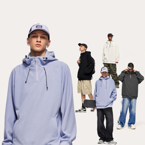 oversized half zip men hoodie wholesale
